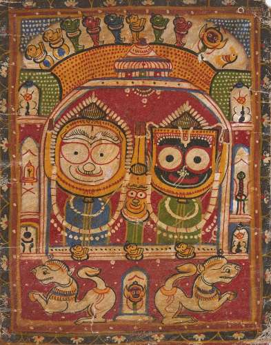 The triad of Jagannath-Subhadra -Balabhadra in the Puri temp...