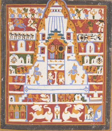 The Jagannath triad in the Puri temple(paicha mathra), Puri,...