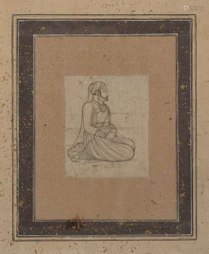 A fine drawing of a seated nobleman, possibly by Nainsukh (c...