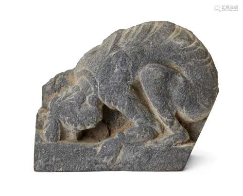 A Gandhara grey schist fragment of an adorant, 3rd-4th centu...
