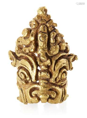 A Gupta gold hair ornament of Kirtimukha, India, 5th-8th cen...