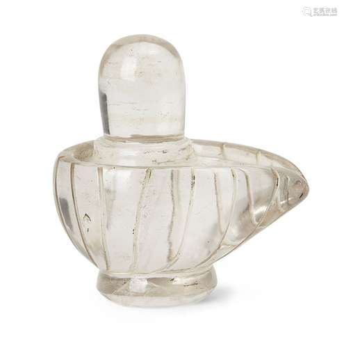 A rock crystal yoni-lingam, India, circa 19th century, carve...