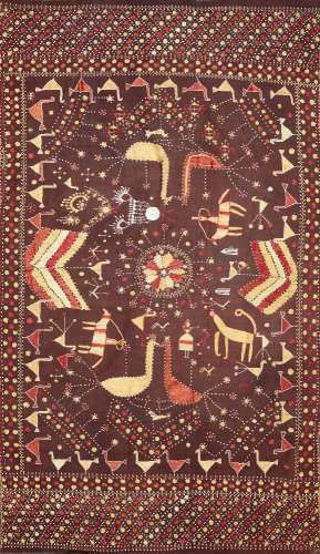 A Phulkari wedding shawl, Punjab, India, circa 1900, cotton ...