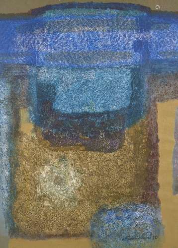 Samiran Chowdhury, Indian, (b. 1963), Untitled, Blue abstrac...