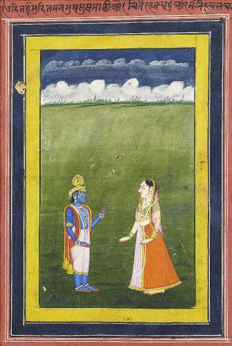 Krishna and Radha, Rajasthan, India, late 19th century, opaq...