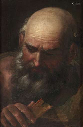 ARTISTA EMILIANO DEL XVIII SECOLO Portrait of a man with boo...