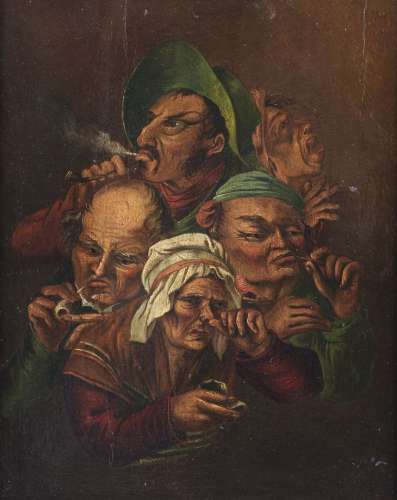 ARTISTA LOMBARDO DEL XVII-XVIII SECOLO Pipe smokers.