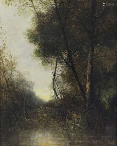 ARTISTA FRANCESE DEL XIX SECOLO Landscape with trees.