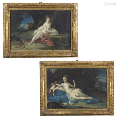 JEAN-MARC NATTIER Pair of paintings depicting Venus and Cupi...