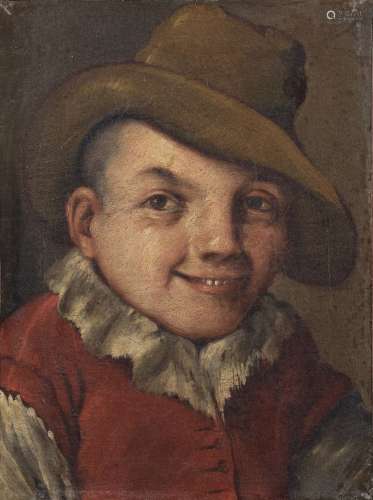 ARTISTA DEL XVIII SECOLO Portrait of a young with hat.