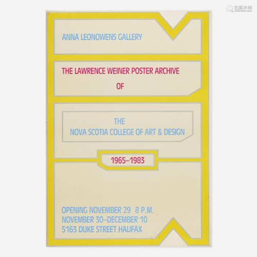 Lawrence Weiner, Exhibition Poster