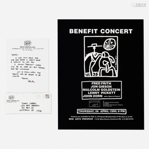 Keith Haring, Letter with Kutztown concert poster