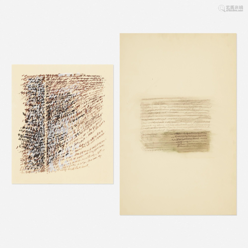 George Deem, Untitled; Double Paragraph (two works)