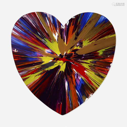 Damien Hirst, Signed Heart Spin Painting
