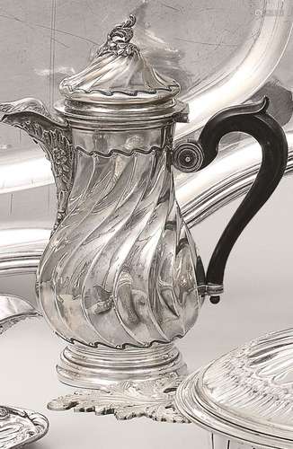 Petite cafetière en argent 950 millièmes de forme balustre s...