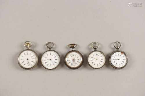 Lot de quatre montres de poche en argent 925 millièmes. (Acc...