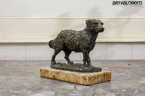 Jacques Auguste FAUGINET (1809-1847) Chien de berger en bron...