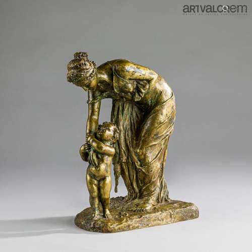 Eric de NUSSY (1887-1945) Maternité Bronze patine médaille, ...