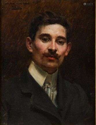 Paul SAIN (1853 Avignon, où il est mort en 1908). Portrait d...