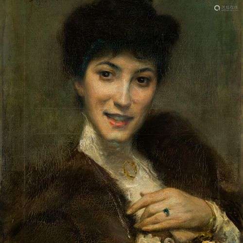 Julius Leblanc STEWART (1855-1919) Portrait de Mademoiselle ...