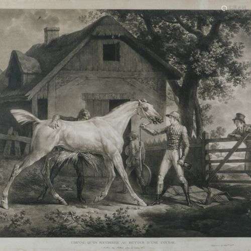 Carle VERNET (1758-1835) gravé par Debucourt Cheval qu'on bo...