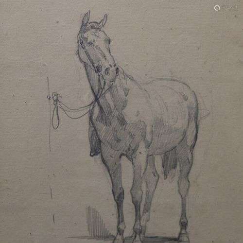 Isidore PILS (1815-1875) Etude de cheval Crayon sur papier, ...