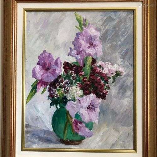 Marie Lucie NESSI-VALTAT (1871-1953) Bouquet de fleurs Huile...