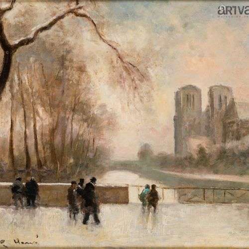 Jules René HERVE (1887-1981) Notre de Dame de Paris Huile su...