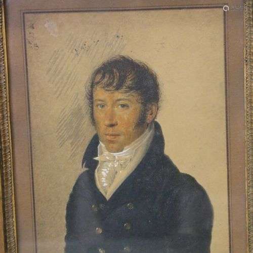 Ecole française du XIXème siècle Portrait d'homme à la laval...