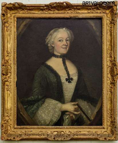 Ecole française du XVIIIème siècle Portrait de femme à l'éve...