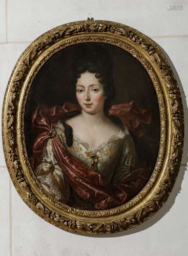 Ecole française du XVIIème siècle. Portrait d'une dame de qu...