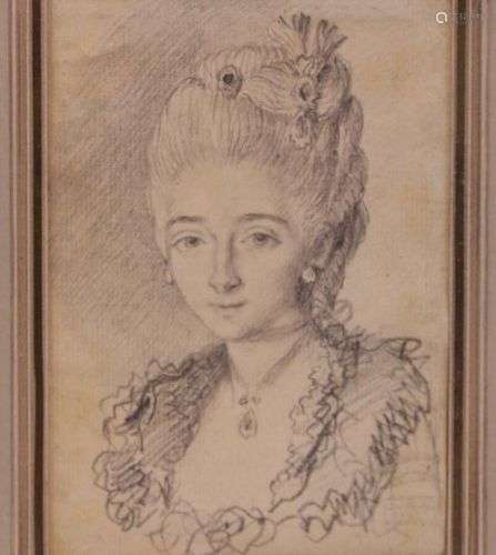 Attribué à Augustin de St AUBIN (1736-1807) Portrait de femm...