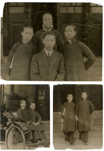 1910 孙中山家族照片（3张） 银盐纸基/Gelatin Silver Print