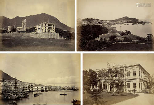 威廉·普莱尔·弗洛伊德 1868-1870 清末香港澳门旧影（5张） 蛋白照片...