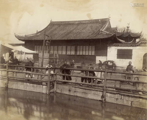 耀华照相馆 1890s 上海豫园外景 蛋白照片/Albumen Print