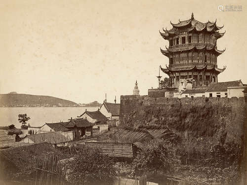 宝记照相馆 1880s 黄鹤楼 蛋白照片/Albumen Print