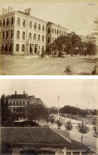 1870-1890s 清末上海外滩建筑组照（6张） 蛋白照片/Albumen Print