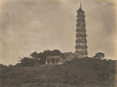 华芳照相馆 1870s 广州琶洲塔 蛋白照片/Albumen Print
