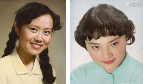 中国照相馆等 1980s 照相馆女性肖像（15张） 银盐纸基，手工上色/Ge...