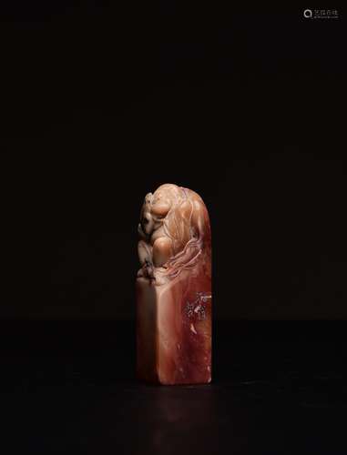 A Carved Shoushan Stone Autumn Seal By Ye Luzhou