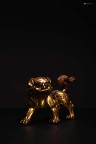 A Gilt Bronze Lion Ornament