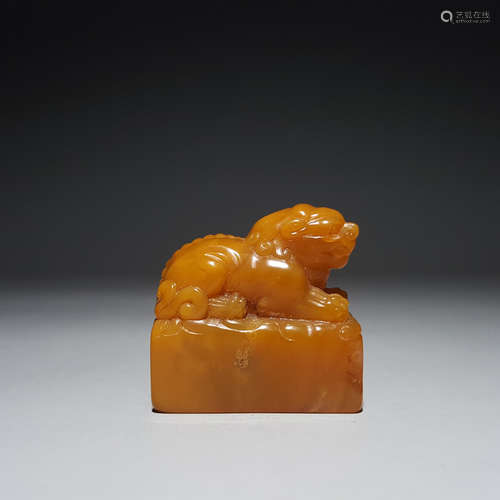 A Carved Tianhuang Stone Beast Handle Seal By Xie Yong