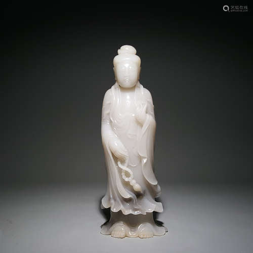 A Hetian Jade Carving Of Avalokitesvara