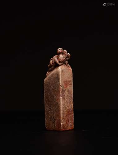 A Carved Shoushan Stone Figure Seal
