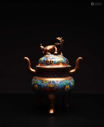 A Cloisonne Enamel Tripod Incense Burner