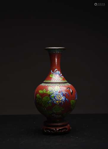 A Cloisonne Enamel Floral Vase