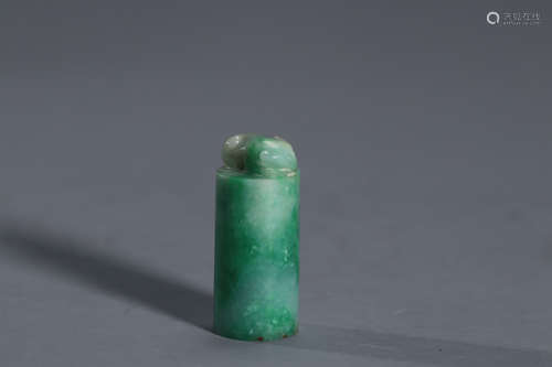 A Jadeite Beast Handle Seal