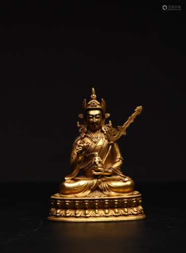 A Gilt Bronze Statue Of Padmasambhava