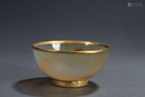 A Gilding Agate Small Bowl