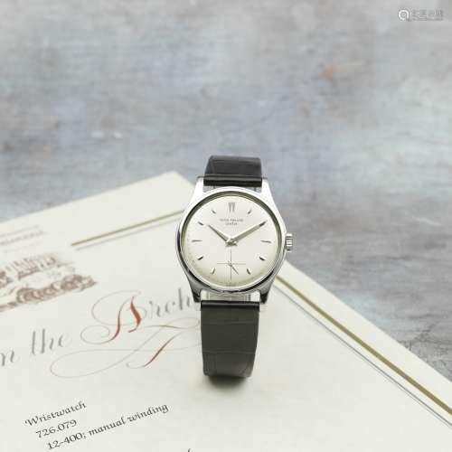 Patek Philippe. A fine and rare stainless steel manual wind ...
